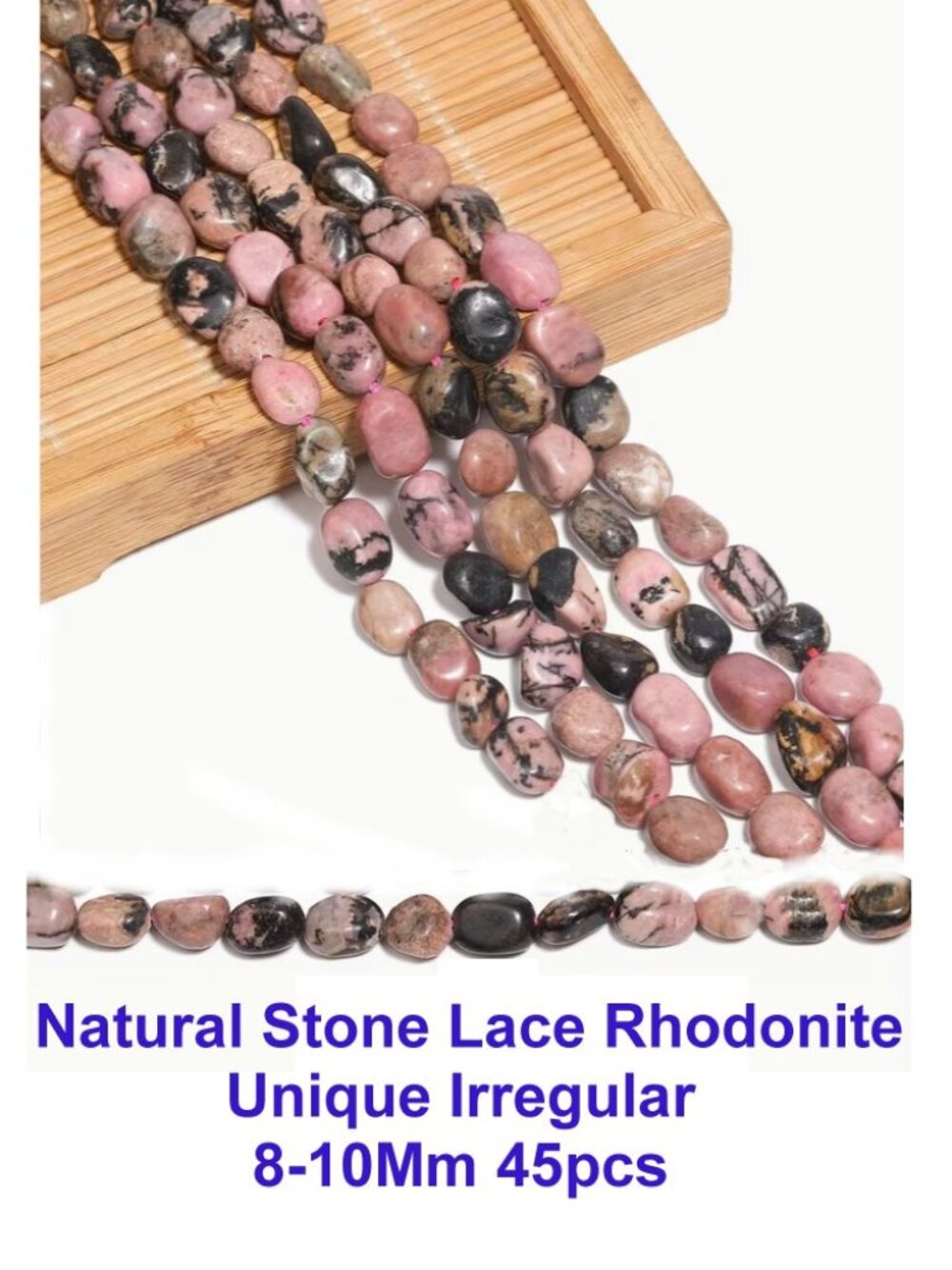 Natural Stone  Lace Rhodonite  Unique Irregular 8-10Mm 45pcs